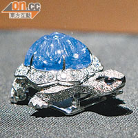 藍寶石、鑽石海龜胸針
