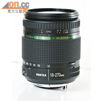 smc Pentax-DA 18~270mm F3.5~6.3 ED SDM提供15倍的天涯焦段。售價：$5,990