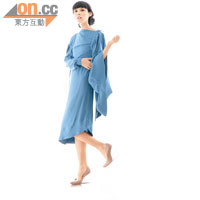 SS05 Horizontally Worn Dress藍色連身裙 $1,490<br>SS07 Invisible Wedge Ballerina裸色透明踭鞋 $1,990
