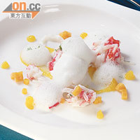 Crab with Yogurt Sorbet and Mango Sauce