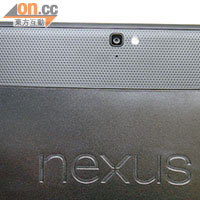 機背醒目的Nexus標誌，下方標明由Samsung代工，另備有500萬像素鏡頭。