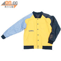 AWE-surreal黃×藍黑色手袖Varsity Jacket $1,990（b）