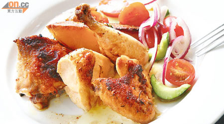 Piri-piri Chicken, Oven Roasted Potatoes, Tomato, Cucumber & Red Onion Salad $175 
