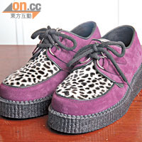Underground紫色麖皮×豹紋Creeper Shoes $1,499（a）