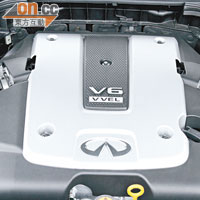 導入VVEL及CCTCS系統的3.7公升V6引擎，擁有強大的320hp馬力。