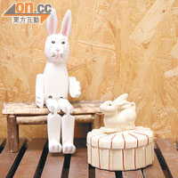 （左）木兔擺設 $88、（右）小兔瓷製飾物盒 $188