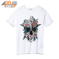 白色骷髏頭圖案 Tee $299