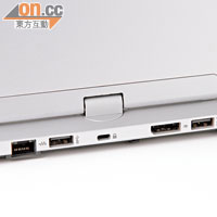 機背位置備有USB 3.0、DisplayPort及LAN介面。