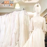 店內還提供20至90年代的Vintage婚紗，一套價錢由$2,000起。