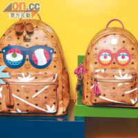啡色Backpack（Medium）$8,300 （左）、啡色Backpack（Small）$7,700<br>品牌的backpack一向備受矚目，加入玩味圖案的設計，令人耳目一新。