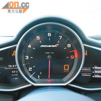 單一大圓形轉速錶搭配兩旁行車資訊屏幕，清晰易讀。