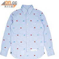 Thom Grey藍色鯊魚鰭圖案恤衫$2,899（d）