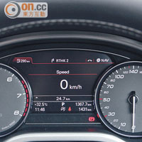 兩圈式儀錶板，行車資訊在中間顯示屏一目了然。