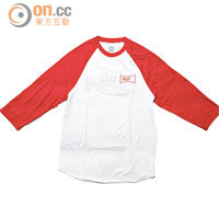 紅×白色Drink Up Baseball Tee $328