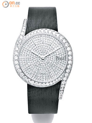 Limelight Gala 18K白金腕錶<BR>（38mm、錶殼鑲飾62顆2.8卡圓形美鑽、錶盤鑲飾336顆約重1.7卡圓形美鑽、黑色絹質錶帶） <BR>$550,000
