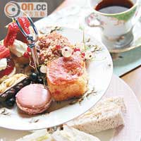 賣相精緻的英式下午茶，食材源自Kitchen Garden，￡14.95（約HK$188）。