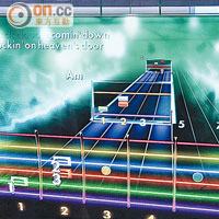 玩法接近其他音樂遊戲，要睇準時間彈顏色Bar。