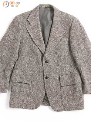 Roos/Altkins×Harris Tweed灰色Herringbone西裝褸 $1,998（e）