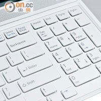 鍵盤設有獨立Keypad，方便輸入數字。