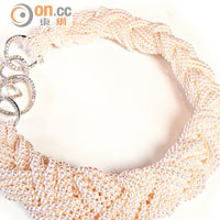 Twisted Pearl Necklace 18K白金日本Akoya珍珠頸鏈配南洋珍珠及鑽石 $1,210,000