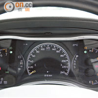 儀錶板提供豐富行車資訊，中央屏幕更可按模式轉換不同資訊。