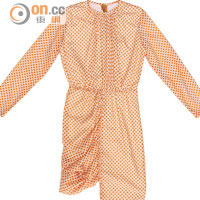 橙色幾何圖案連身裙 $4,200（a）