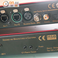 除了可透過USB接駁電腦外，更能利用BNC、同軸、光纖接駁傳統音響。