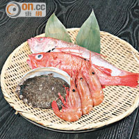 近乎每天都從北海道直送食材回來；赤鯥魚、喜之次以及牡丹蝦等，盡是新鮮料理。