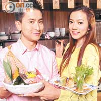 范振鋒（左）與太太李思欣（右）最愛吃日本料理。