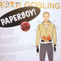 加拿大男演員Ryan Gosling的換衫紙公仔，￡7.5（約HK$90）。