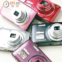 COOLPIX S系列新增5款型號，包括S6800、S6700、S5300、S3600及S2800。售價：待定