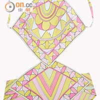 Pucci 1960's粉紅×黃色幾何圖案泳衣 $1,500