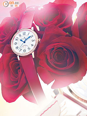 Rendez-Vous約會系列腕錶的大紅色錶帶高貴大方。