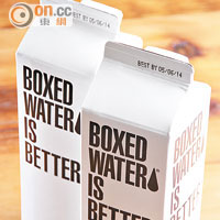 Boxed Water $32/盒<br>環保紙盒裝，來自美國，希望能減少棄置膠樽。