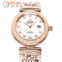De Ville Ladymatic 18K Sedna Gold腕錶（鋪鑲鑽石與珍珠） $1,263,600