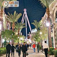 高167米的High Roller，坐落於賭場大道上的The LINQ娛樂區。