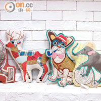 由印度引入的動物Cushion，款式有貓頭鷹、麋鹿、大象等，造型可愛。$520~$580/個