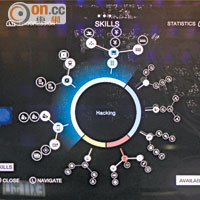 遊戲設有技能樹Skill Tree設計，靠完成任務賺取經驗值提升技能。