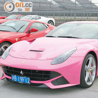 要選出全場最特別的法拉利跑車，必定是粉紅色F12berlinetta。