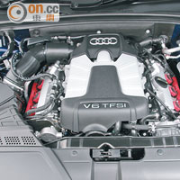 這台3公升V6 TFSI引擎可輸出高達333hp強勁馬力。