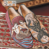 Men,s Collection<br>棗紅色刺繡Tritonic Flats $20,900<br>淺啡色刺繡Diabolo Flats $20,900