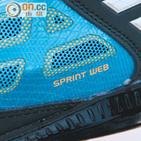 Crazy Street的Sprint Web鞋面滿布透氣孔，從多方位為雙腳排汗散熱。