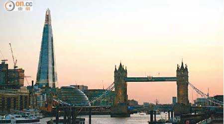 309.6米高的The Shard比London Eye高兩倍半，為英國在西歐創下建築物高度之最。