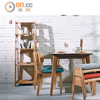 （a）Ladder Shelf $2,200、（b）Oak Dining Table $4,980、（c）Stockholm Stool $890 /件