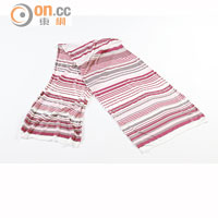 Marks & Spencer棗紅×粉紅色粗幼間圍巾 $129（d）