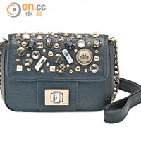 黑色閃石Mini G Chain Bag　$2,590