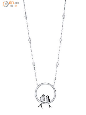黑漆鑽石燕子長項鏈，是希望和快樂的象徵。