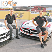 來自Mercedes-Benz Academy的Maro Engel（左），與Renger Van Der Zande一同出戰澳門GT盃。