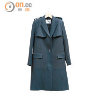 黑色物料拼湊Trench Coat $11,990