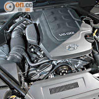 3.8公升V6 GDi引擎力大無窮，315ps馬力與40.5kgm 扭力一觸即發！